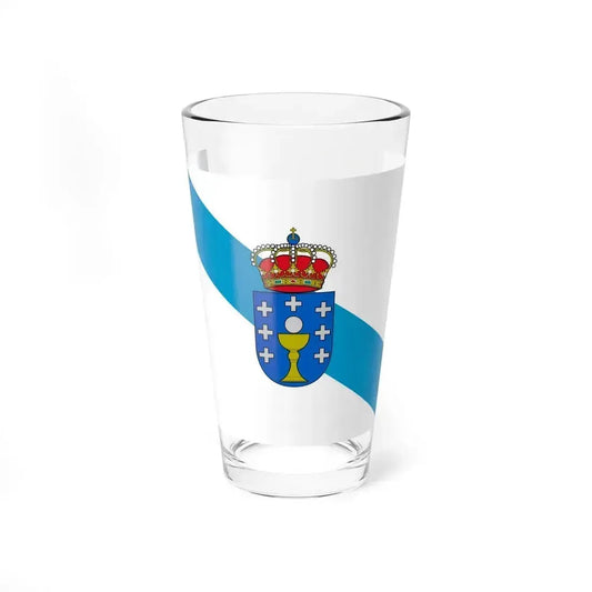 Flag of Galicia Spain - Pint Glass 16oz 16oz - Go Mug Yourself
