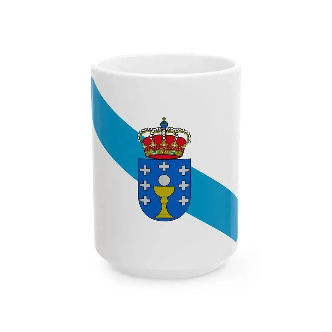 Flag of Galicia Spain - White Coffee Mug 15oz - Go Mug Yourself