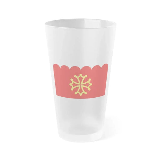 Flag of Gard France 2 - Frosted Pint Glass 16oz 16oz Frosted - Go Mug Yourself