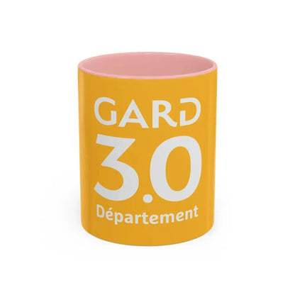 Flag of Gard France - Accent Coffee Mug 11oz Pink - Go Mug Yourself