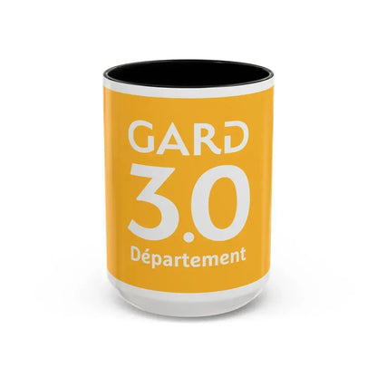 Flag of Gard France - Accent Coffee Mug 15oz Black - Go Mug Yourself