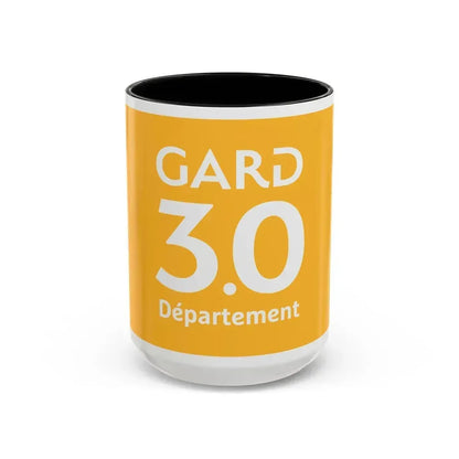 Flag of Gard France - Accent Coffee Mug 15oz Black - Go Mug Yourself