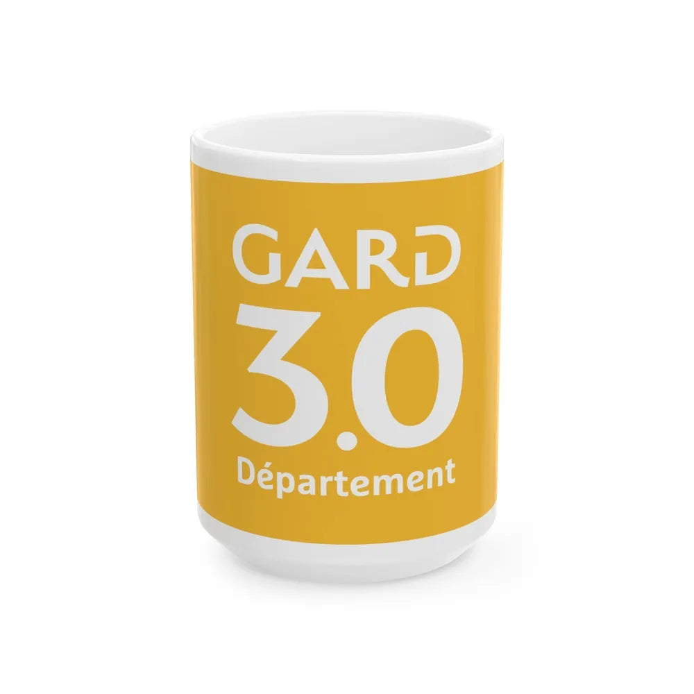 Flag of Gard France - White Coffee Mug-15oz-Go Mug Yourself