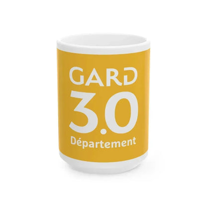 Flag of Gard France - White Coffee Mug 15oz - Go Mug Yourself