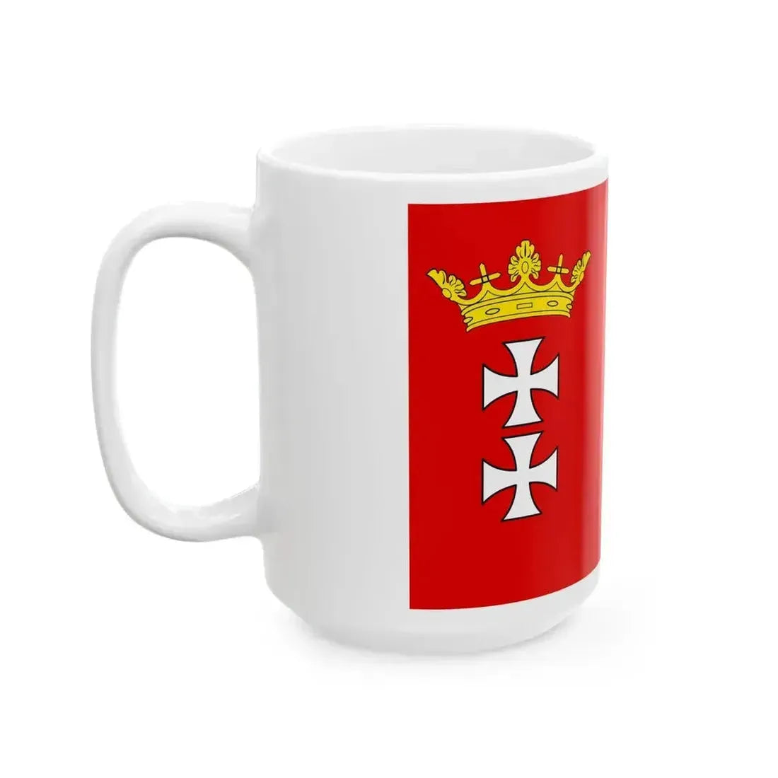 Flag of Gdansk variant (Poland) White Coffee Mug - Go Mug Yourself