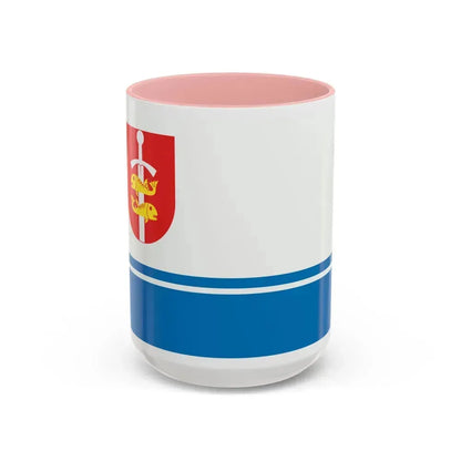 Flag of Gdynia Poland - Accent Coffee Mug 15oz Pink - Go Mug Yourself
