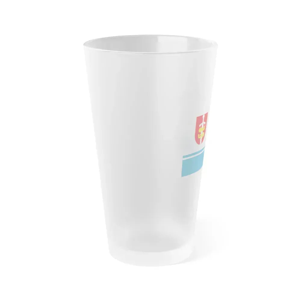 Flag of Gdynia Poland - Frosted Pint Glass 16oz - Go Mug Yourself
