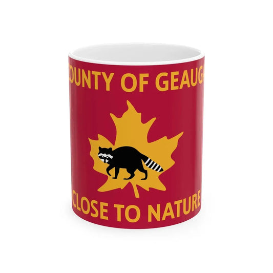 Flag of Geauga County Ohio 1978 (United States) White Coffee Mug 11oz - Go Mug Yourself