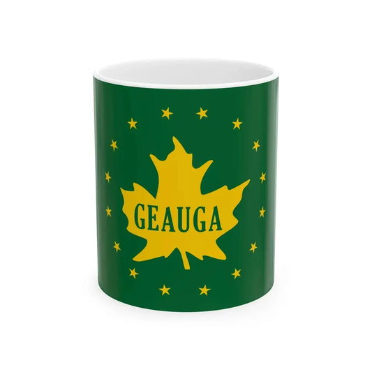 Flag of Geauga County Ohio (United States) White Coffee Mug 11oz - Go Mug Yourself