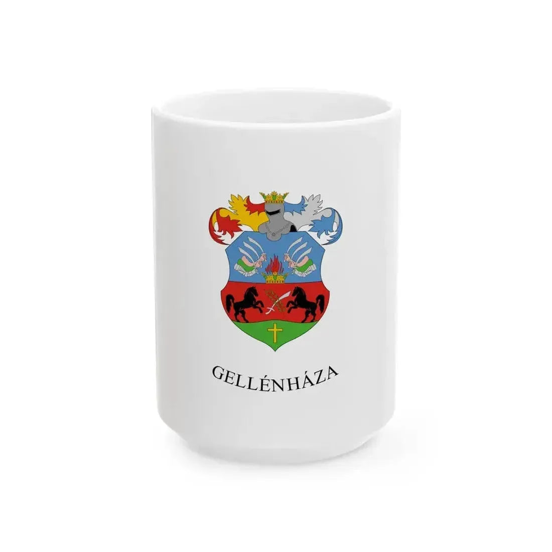 Flag of Gellenhaza (Hungary) White Coffee Mug 15oz - Go Mug Yourself