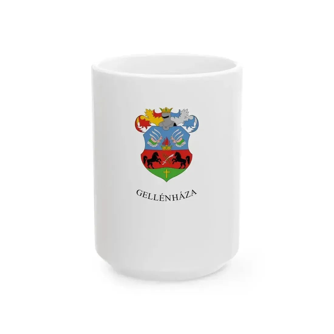 Flag of Gellenhaza vertical (Hungary) White Coffee Mug 15oz - Go Mug Yourself