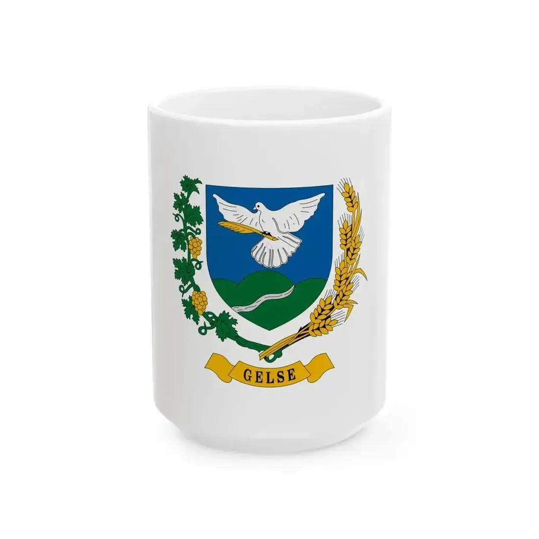 Flag of Gelse (Hungary) White Coffee Mug 15oz - Go Mug Yourself