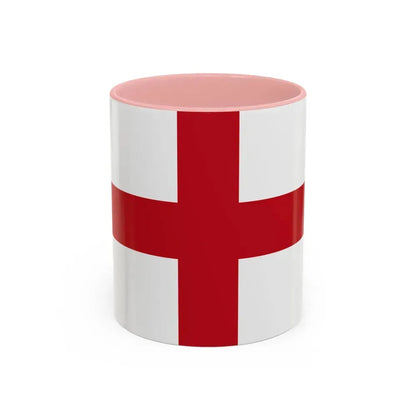 Flag of Genoa Italy - Accent Coffee Mug 11oz Pink - Go Mug Yourself
