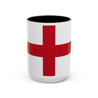 Flag of Genoa Italy - Accent Coffee Mug 15oz Black - Go Mug Yourself