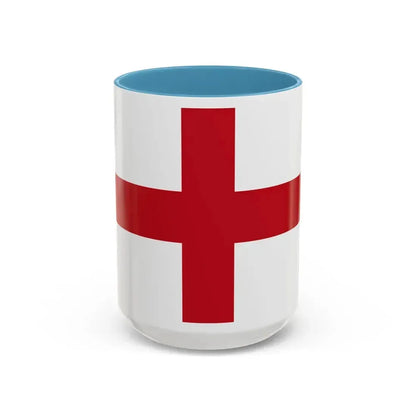 Flag of Genoa Italy - Accent Coffee Mug 15oz Light Blue - Go Mug Yourself