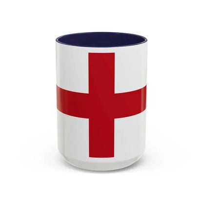 Flag of Genoa Italy - Accent Coffee Mug 15oz Navy - Go Mug Yourself