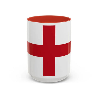 Flag of Genoa Italy - Accent Coffee Mug 15oz Red - Go Mug Yourself
