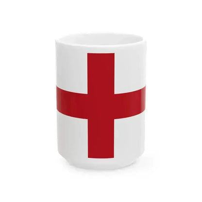Flag of Genoa (Italy) White Coffee Mug 15oz - Go Mug Yourself