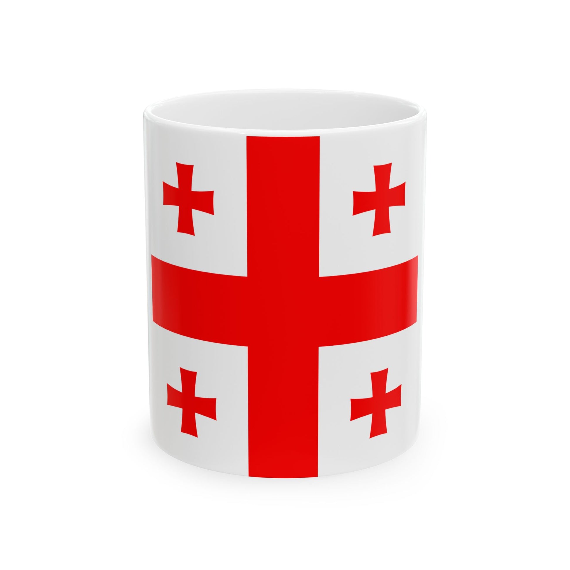 Flag of Georgia 1-1 (Georgia) White Coffee Mug-11oz-Go Mug Yourself