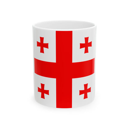 Flag of Georgia 1-1 (Georgia) White Coffee Mug-11oz-Go Mug Yourself