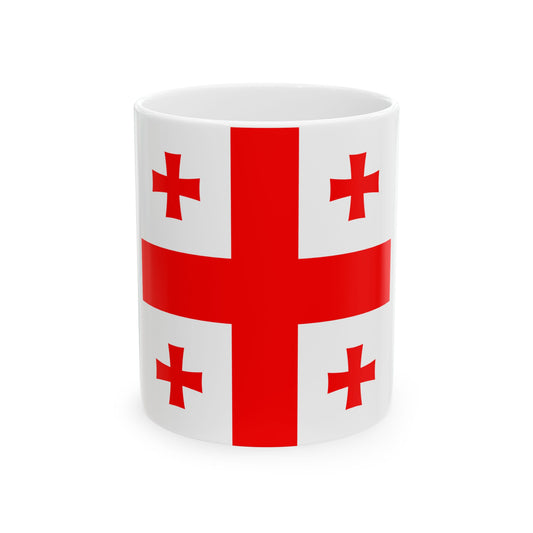 Flag of Georgia 1-1 (Georgia) White Coffee Mug-11oz-Go Mug Yourself