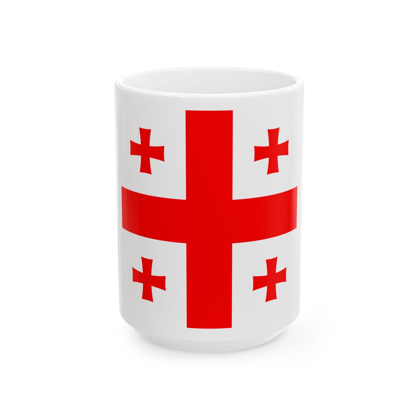 Flag of Georgia 1-1 (Georgia) White Coffee Mug-15oz-Go Mug Yourself
