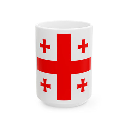 Flag of Georgia 1-1 (Georgia) White Coffee Mug-15oz-Go Mug Yourself