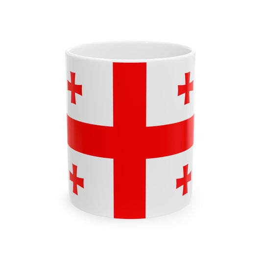Flag of Georgia as Paths (Georgia) White Coffee Mug-11oz-Go Mug Yourself