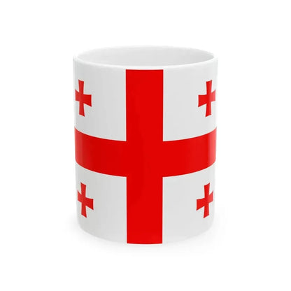 Flag of Georgia as Paths (Georgia) White Coffee Mug 11oz - Go Mug Yourself