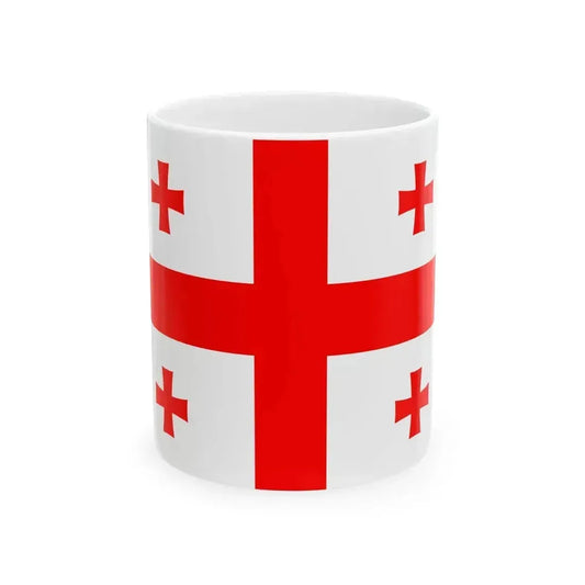 Flag of Georgia as Paths (Georgia) White Coffee Mug 11oz - Go Mug Yourself