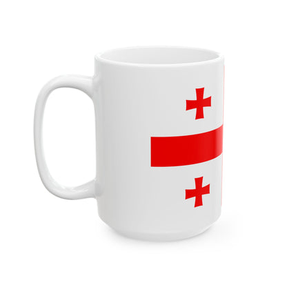 Flag of Georgia as Paths (Georgia) White Coffee Mug-Go Mug Yourself