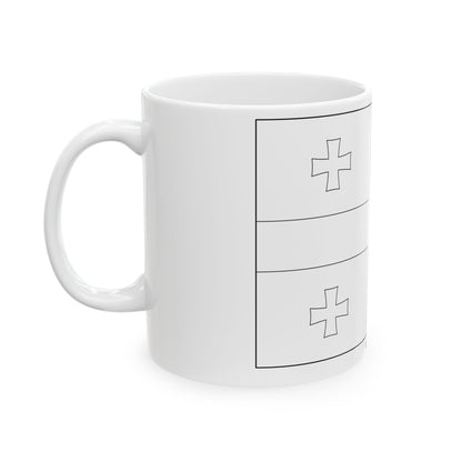 Flag of Georgia colouring page (Georgia) White Coffee Mug-Go Mug Yourself