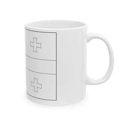Flag of Georgia colouring page (Georgia) White Coffee Mug-Go Mug Yourself