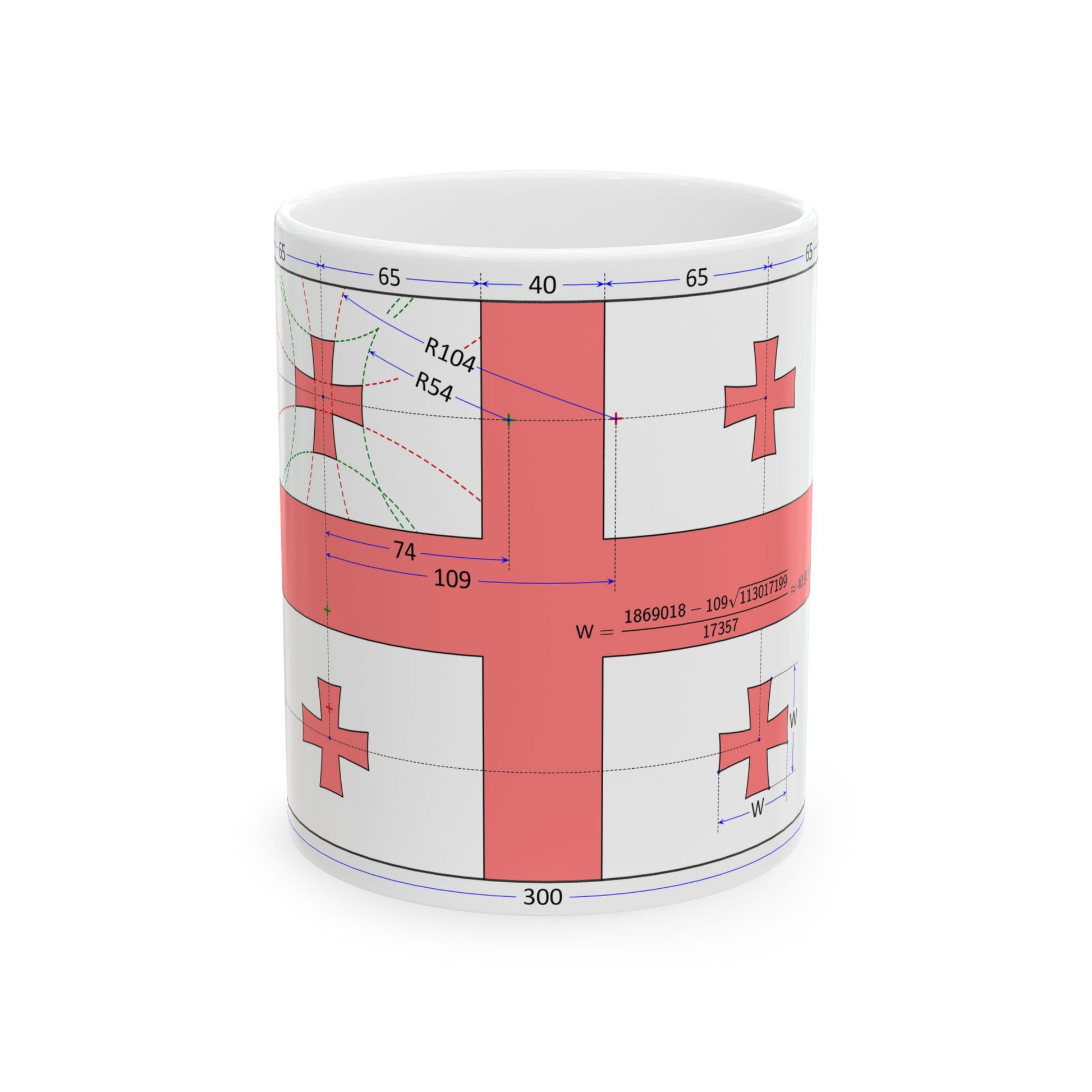 Flag of Georgia construction sheet (Georgia) White Coffee Mug-11oz-Go Mug Yourself