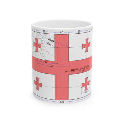 Flag of Georgia construction sheet (Georgia) White Coffee Mug-11oz-Go Mug Yourself
