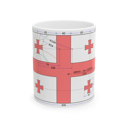 Flag of Georgia construction sheet (Georgia) White Coffee Mug-11oz-Go Mug Yourself
