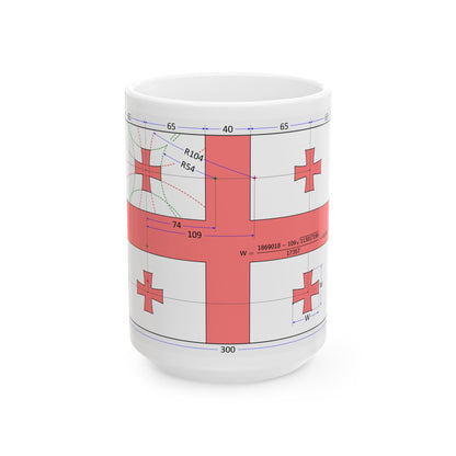 Flag of Georgia construction sheet (Georgia) White Coffee Mug-15oz-Go Mug Yourself