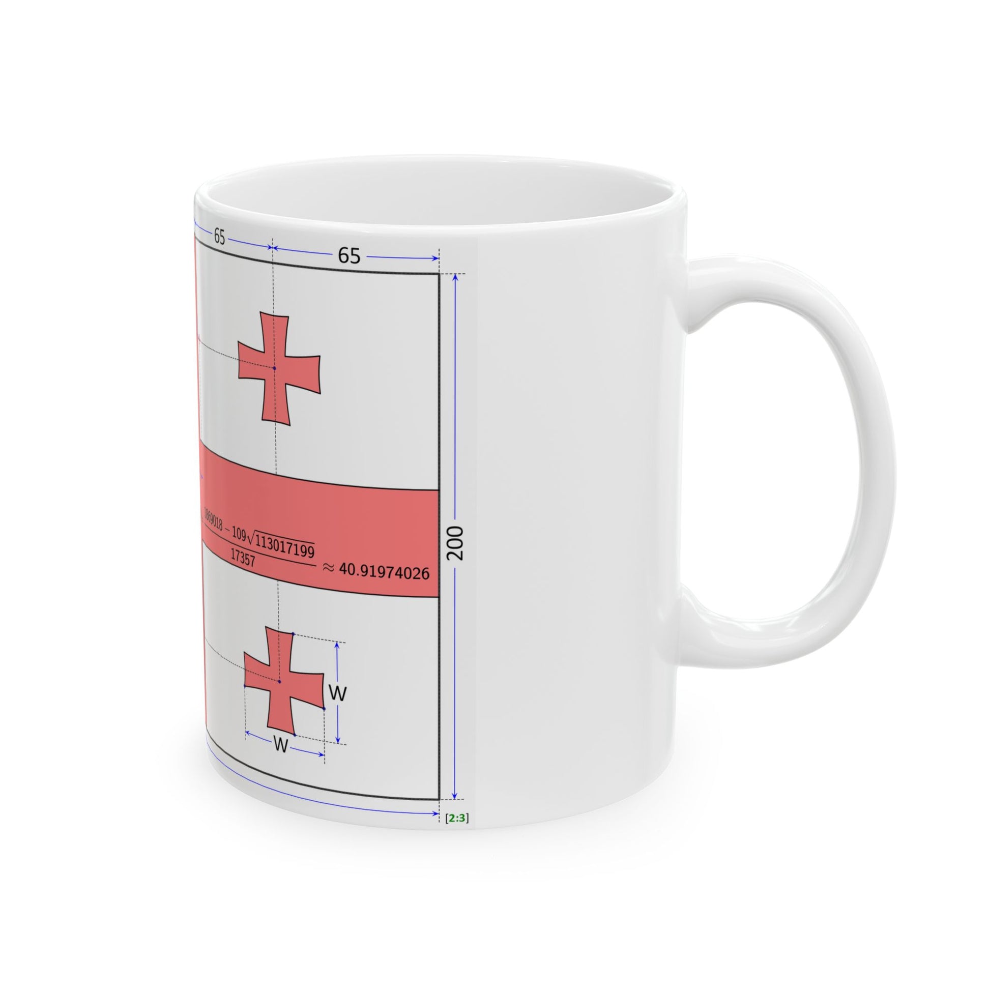 Flag of Georgia construction sheet (Georgia) White Coffee Mug-Go Mug Yourself