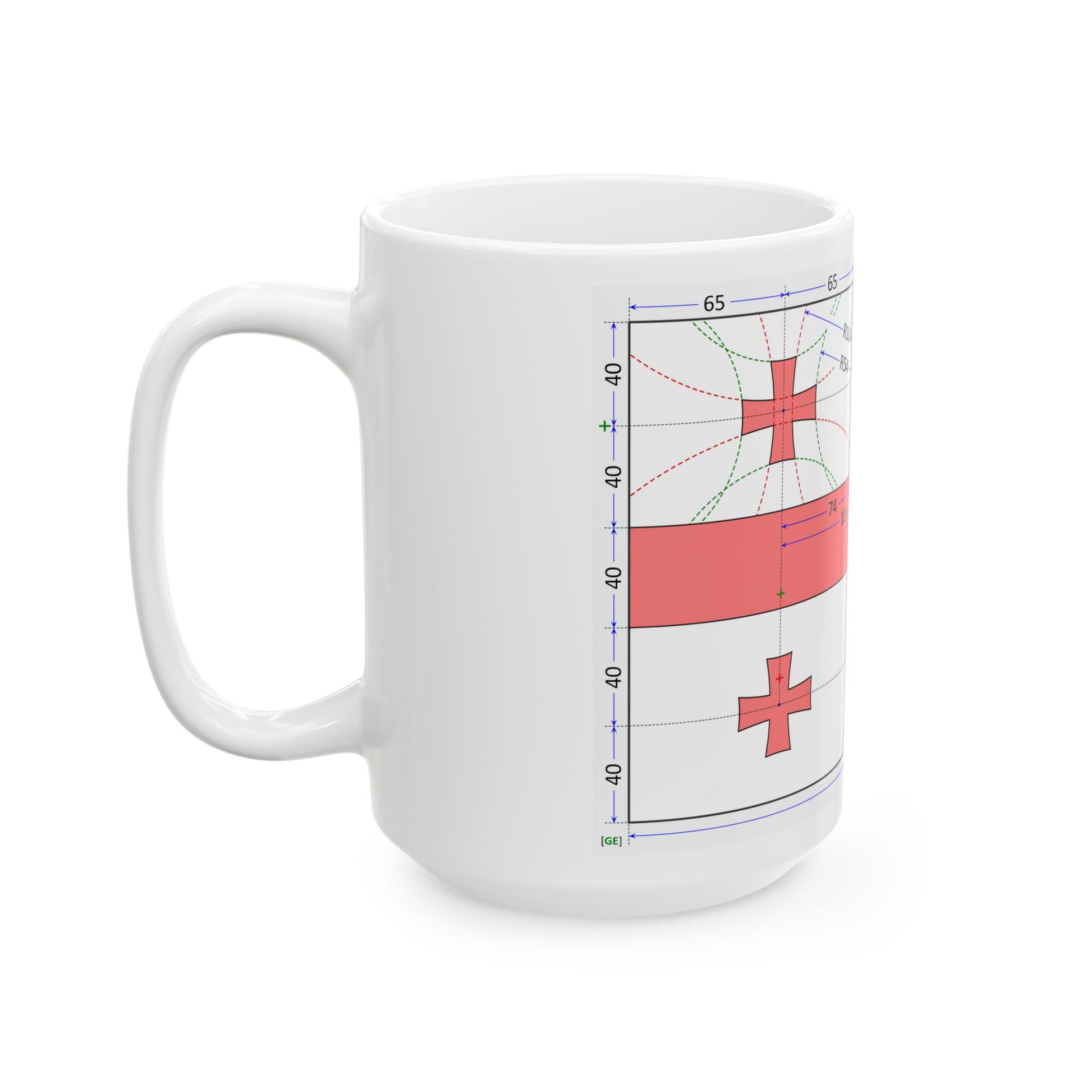 Flag of Georgia construction sheet (Georgia) White Coffee Mug-Go Mug Yourself