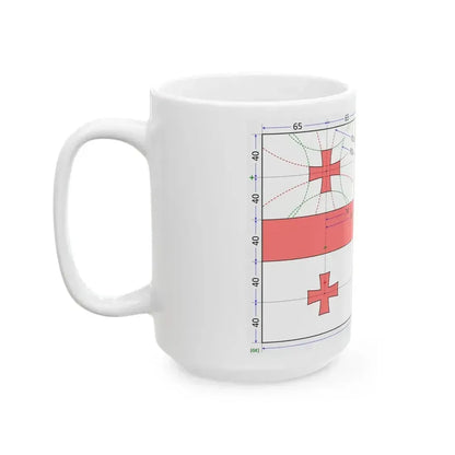 Flag of Georgia construction sheet (Georgia) White Coffee Mug - Go Mug Yourself