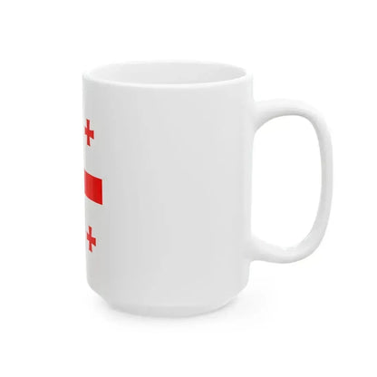 Flag of Georgia vertical (Georgia) White Coffee Mug - Go Mug Yourself
