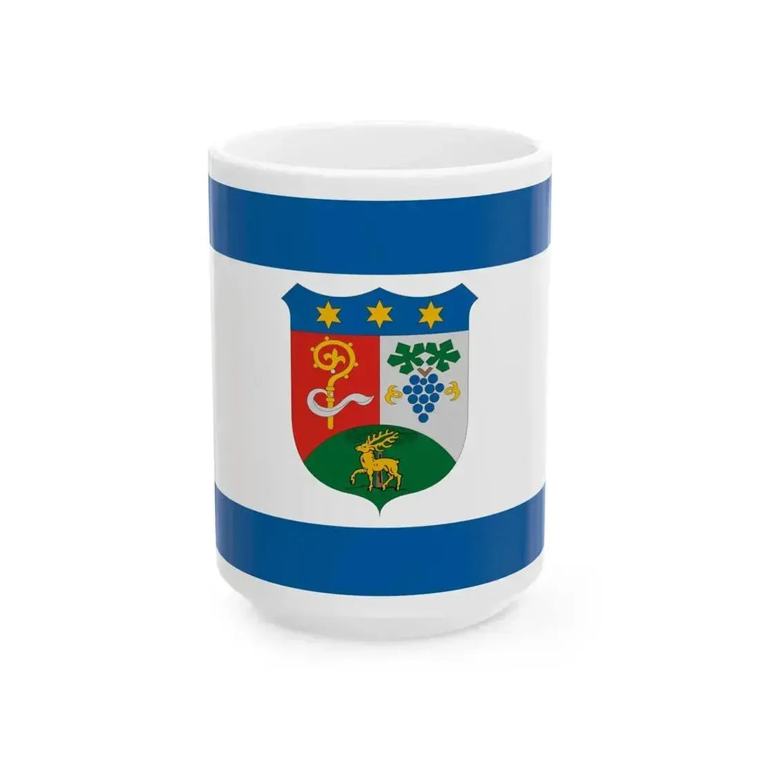 Flag of Geresdlak (Hungary) White Coffee Mug 15oz - Go Mug Yourself