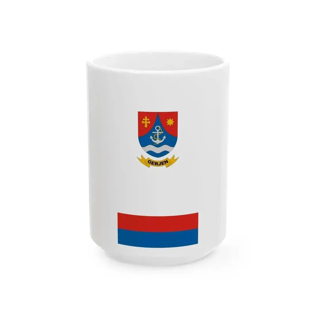 Flag of Gerjen (Hungary) White Coffee Mug 15oz - Go Mug Yourself