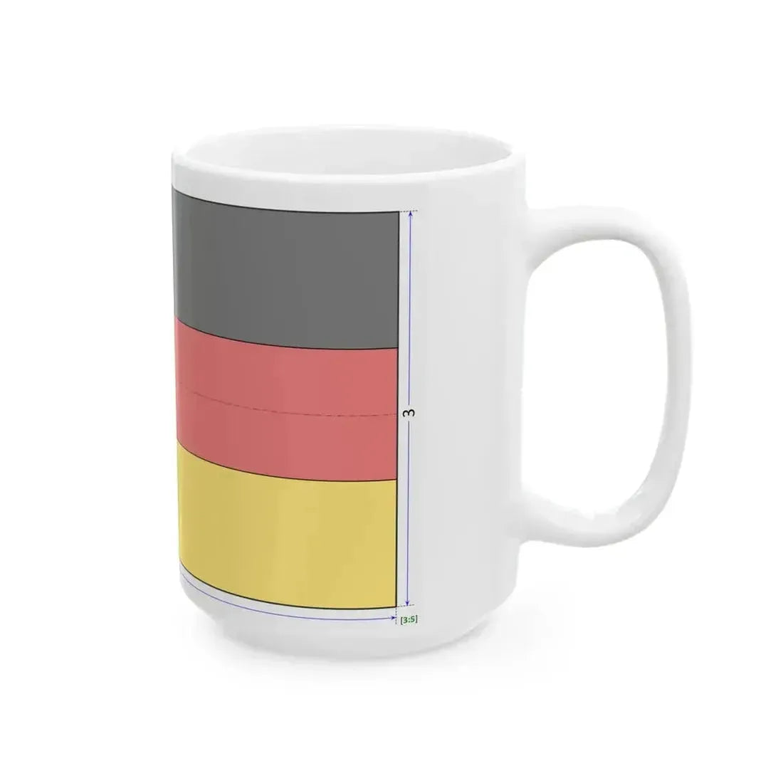 Flag of Germany construction sheet (Germany) White Coffee Mug - Go Mug Yourself