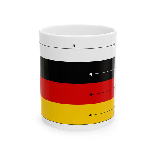 Flag of Germany - dimensions es (Germany) White Coffee Mug-11oz-Go Mug Yourself