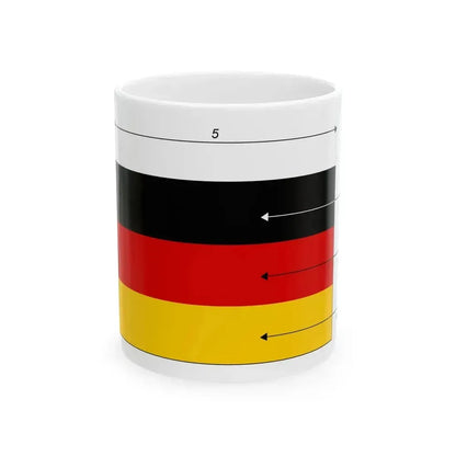 Flag of Germany - dimensions es (Germany) White Coffee Mug 11oz - Go Mug Yourself