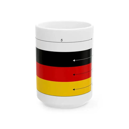 Flag of Germany - dimensions es (Germany) White Coffee Mug 15oz - Go Mug Yourself