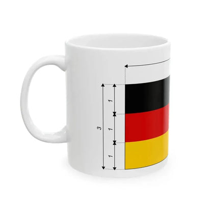 Flag of Germany - dimensions es (Germany) White Coffee Mug - Go Mug Yourself