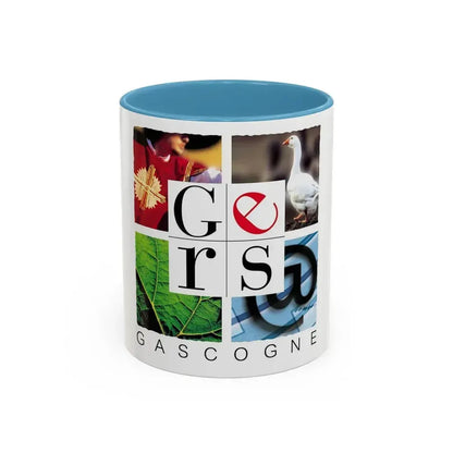 Flag of Gers France - Accent Coffee Mug 11oz Light Blue - Go Mug Yourself