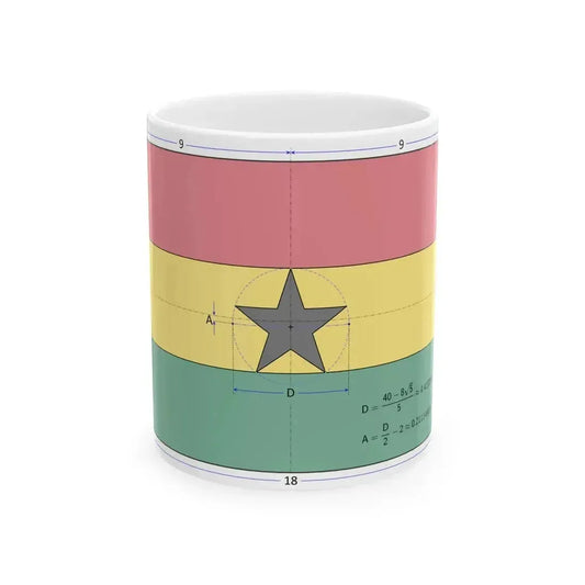 Flag of Ghana construction sheet (Ghana) White Coffee Mug 11oz - Go Mug Yourself